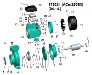 Насос відцентровий 2.2кВт Hmax 17.5м Qmax 1100л/хв 3" LEO 3.0 ACm220B3 (775284) №12