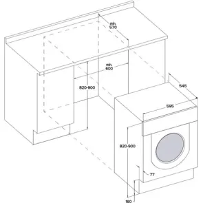 Стирально-сушильная машина Whirlpool встроенная фронтальная, 7(5)кг, 1400, A+++, 60см, дисплей, пара, инвертор, белый №3