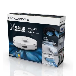 Робот-пилосос Rowenta миючий X-Plorer Serie 75 S, 2700ПаВт, h=9.5см, 0.3л, конт пил -0.3л, вода - вологе прибирання, автон. робота до 120хв, білий №9