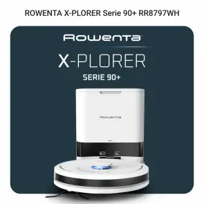 Робот-пилосос Rowenta миючий X-PLORER Serie 90+, 6000ПаВт, h=9.7см, 0.26л, конт пил -0.29л, автон. робота до 270хв, білий №7