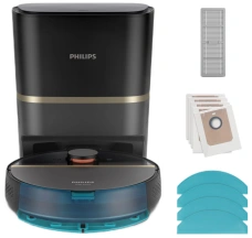 Робот-пилосос Philips Series 7000 , h=35см, вологе прибирання, конт пил -0.26л, вода -0.24л, автон. робота до 180хв, НЕРА 11, чорний