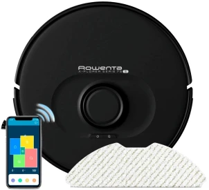 Робот-пилосос Rowenta X-Plorer Serie 75 S, h=9.5см, вологе прибирання, конт пил -0.4л, вода -0.3л, автон. робота до 120хв, НЕРА, управління через смартфон, чорний №1
