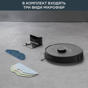 Робот-пилосос Rowenta X-Plorer Serie 75 S, h=9.5см, вологе прибирання, конт пил -0.4л, вода -0.3л, автон. робота до 120хв, НЕРА, управління через смартфон, чорний №6