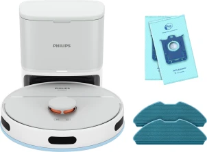 Робот-пилосос Philips Series 2000, h=9.7см, вологе прибирання, конт пил -0.38л, вода -0.3л, автон. робота до 120хв, EPA 11, Wi-Fi, станція самоочищ., білий №3