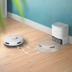 Робот-пилосос Philips Series 2000, h=9.7см, вологе прибирання, конт пил -0.38л, вода -0.3л, автон. робота до 120хв, EPA 11, Wi-Fi, станція самоочищ., білий №7