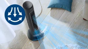 Вентилятор Philips колонный, 110см, 40Вт, пульт ДУ, дисплей, графит. №10