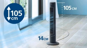 Вентилятор Philips колонный, 110см, 40Вт, пульт ДУ, дисплей, графит. №11