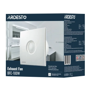 Витяжний вентилятор Ardesto 15 Вт, 70 м3/г, 2400 об./хв., 30 дБ, білий №10