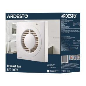 Витяжний вентилятор Ardesto 15 Вт, 80 м3/г, 2400 об./хв., 33 дБ, білий №10