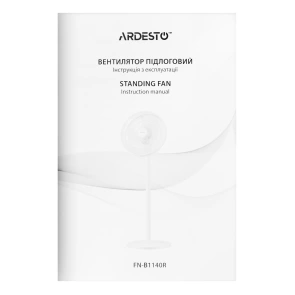 Вентилятор ARDESTO FN-B1140R підлоговий, 40см, 55Вт, ел. кер-ня, дисплей, таймер, пульт ДК, опора кругла, білий №11