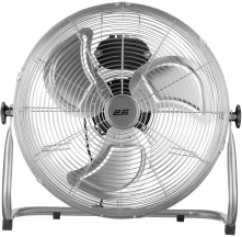 Вентилятор підлоговий 2E PowerWind 45C професійний, 45см, 100Вт, кнопки, двигун мідь 100%, срібний