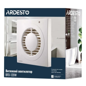 Витяжний вентилятор Ardesto 20 Вт, 150 м3/г, 2300 об./хв., 35 дБ, білий №9