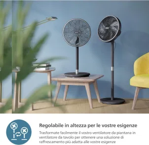 Вентилятор Philips напольный Series 3000, 40см, 48Вт, управление через смартфон, регулировка высоты, черный №10