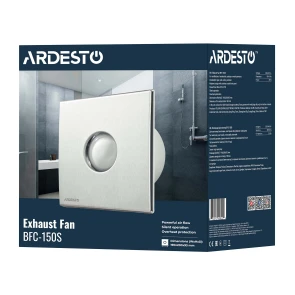 Витяжний вентилятор Ardesto 25 Вт, 210 м3/г, 1650 об./хв., 35 дБ, сріблястий №10