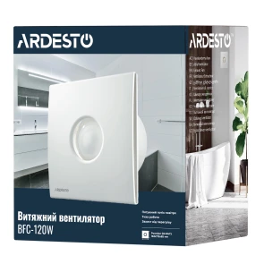 Вытяжной вентилятор Ardesto 20 Вт, 120 м3/ч, 2300 об/мин, 33 дБ, белый №9