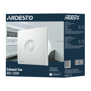 Вытяжной вентилятор Ardesto 20 Вт, 120 м3/ч, 2300 об/мин, 33 дБ, белый №10