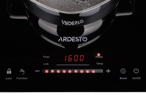 Плитка настільна Ardesto індукційна, конфорок - 1 на 1.8кВт, керування - сенсорне, таймер, boost, чорний №7