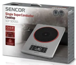 Плитка настольная Sencor индукционная, комфорок – 1 на 1.5кВт, управление – сенсорное, нерж. сталь №10