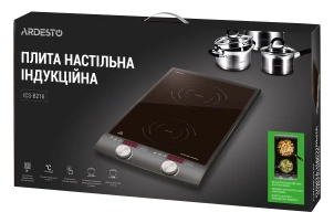Плитка настільна Ardesto індукційна, конфорок - 2 на 1.3кВт + 1.6кВт вертик., керування - сенсорне, таймер, чорний №10