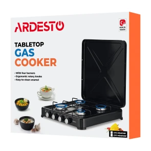 Плитка настільна Ardesto газова, тип газу LPG, конфорок - 4, чорний №10