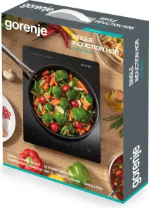 Плитка настільна Gorenje індукційна, конфорок - 1 на 2кВт, керування - сенсорне, таймер, чорний №11