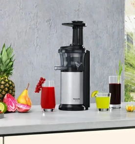 Соковитискач Panasonic Viva Collection шнековий 150Вт, чаша-0.4л, пластик/метал, чорний №7