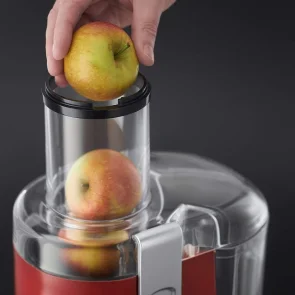 Соковитискач Russell Hobbs Desire відцентрований 550Вт, чаша-0.75л, жмих-2л, пластик, червоно-чорний №4