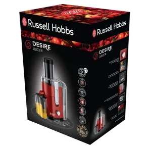 Соковитискач Russell Hobbs Desire відцентрований 550Вт, чаша-0.75л, жмих-2л, пластик, червоно-чорний №7