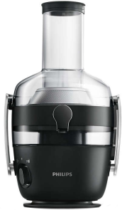 Соковитискач Philips Avance Collection відцентрований 1000Вт, чаша-1л, жмих-2.1л, жолоб на ціле яблуко, пластик, чорний №1