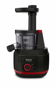 Соковитискач Tefal Juiceo шнековий 150Вт, чаша-0.8л, жмих-0.8л, насадка для цитрусових, пластик, червоно-чорний №2