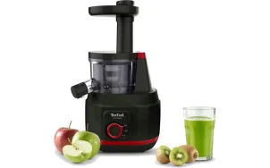 Соковитискач Tefal Juiceo шнековий 150Вт, чаша-0.8л, жмих-0.8л, насадка для цитрусових, пластик, червоно-чорний №8