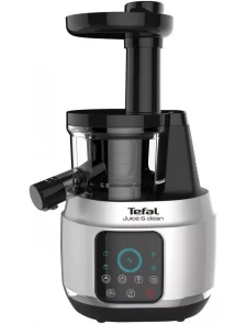 Соковитискач Tefal Juice&Clean шнековий 150Вт, чаша-0.8л, жмих-0.8л, пластик, сріблясто-чорний №2
