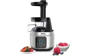 Соковитискач Tefal Juice&Clean шнековий 150Вт, чаша-0.8л, жмих-0.8л, пластик, сріблясто-чорний №6