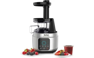 Соковитискач Tefal Juice&Clean шнековий 150Вт, чаша-0.8л, жмих-0.8л, пластик, сріблясто-чорний №10