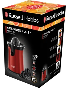 Соковыжималка Russell Hobbs Colours Plus цитрус-пресс 600Вт, 2 насадки в комплекте, пластик, красный №8