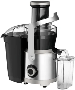 Соковитискач Tefal Nutri XXL відцентрований 1000Вт, чаша-0.8л, жмих-2.2л, жолоб на ціле яблуко, пластик/метал, чорний-нержавіюча сталь №1