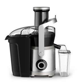 Соковитискач Tefal Nutri XXL відцентрований 1000Вт, чаша-0.8л, жмих-2.2л, жолоб на ціле яблуко, пластик/метал, чорний-нержавіюча сталь №3
