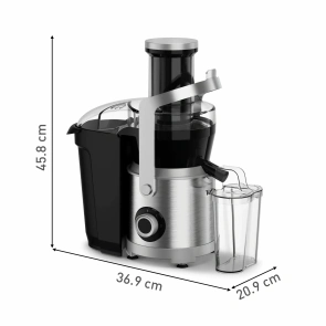 Соковитискач Tefal Nutri XXL відцентрований 1000Вт, чаша-0.8л, жмих-2.2л, жолоб на ціле яблуко, пластик/метал, чорний-нержавіюча сталь №4
