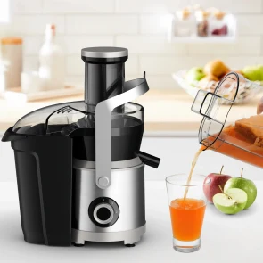 Соковитискач Tefal Nutri XXL відцентрований 1000Вт, чаша-0.8л, жмих-2.2л, жолоб на ціле яблуко, пластик/метал, чорний-нержавіюча сталь №5