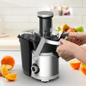 Соковитискач Tefal Nutri XXL відцентрований 1000Вт, чаша-0.8л, жмих-2.2л, жолоб на ціле яблуко, пластик/метал, чорний-нержавіюча сталь №7