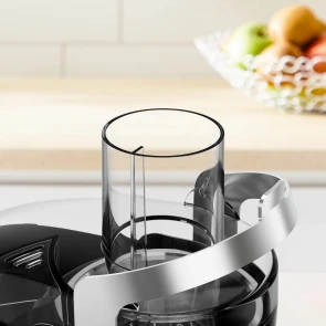 Соковитискач Tefal Nutri XXL відцентрований 1000Вт, чаша-0.8л, жмих-2.2л, жолоб на ціле яблуко, пластик/метал, чорний-нержавіюча сталь №10