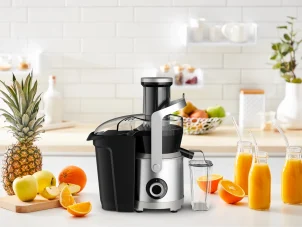 Соковитискач Tefal Nutri XXL відцентрований 1000Вт, чаша-0.8л, жмих-2.2л, жолоб на ціле яблуко, пластик/метал, чорний-нержавіюча сталь №11