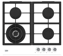 Варочная поверхность Beko газовая, 60см, чугун, белый