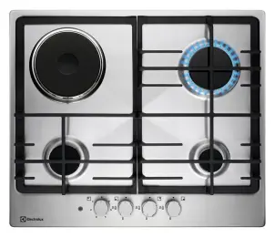 Варочная поверхность Electrolux комбинированная (3 газ + 1 электро), 60см, чугун, нерж. №2