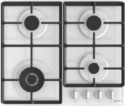 Варочная поверхность Gorenje газовая на стекле, 60см, чугун, белый