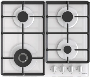 Варильна поверхня Gorenje газова на склі, 60см, чавун, білий №1
