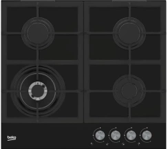 Варочная поверхность Beko газовая, 60см, чугун, черный