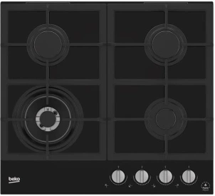 Варильна поверхня Beko газова на склі, 60см, чавун, чорний №2