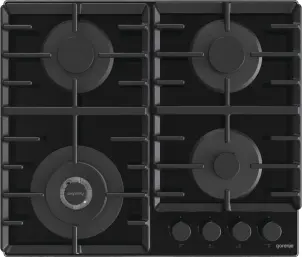 Варильна поверхня Gorenje газова на склі, 60см, чавун, чорний №1
