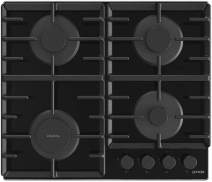 Варильна поверхня Gorenje газова на склі, 60см, чавун, чорний №1